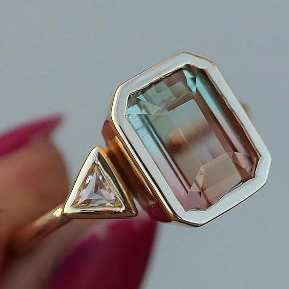 Vintage falmet farverig zirkonia-ring