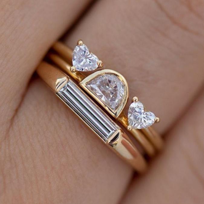 Vintage krystal-ringsæt