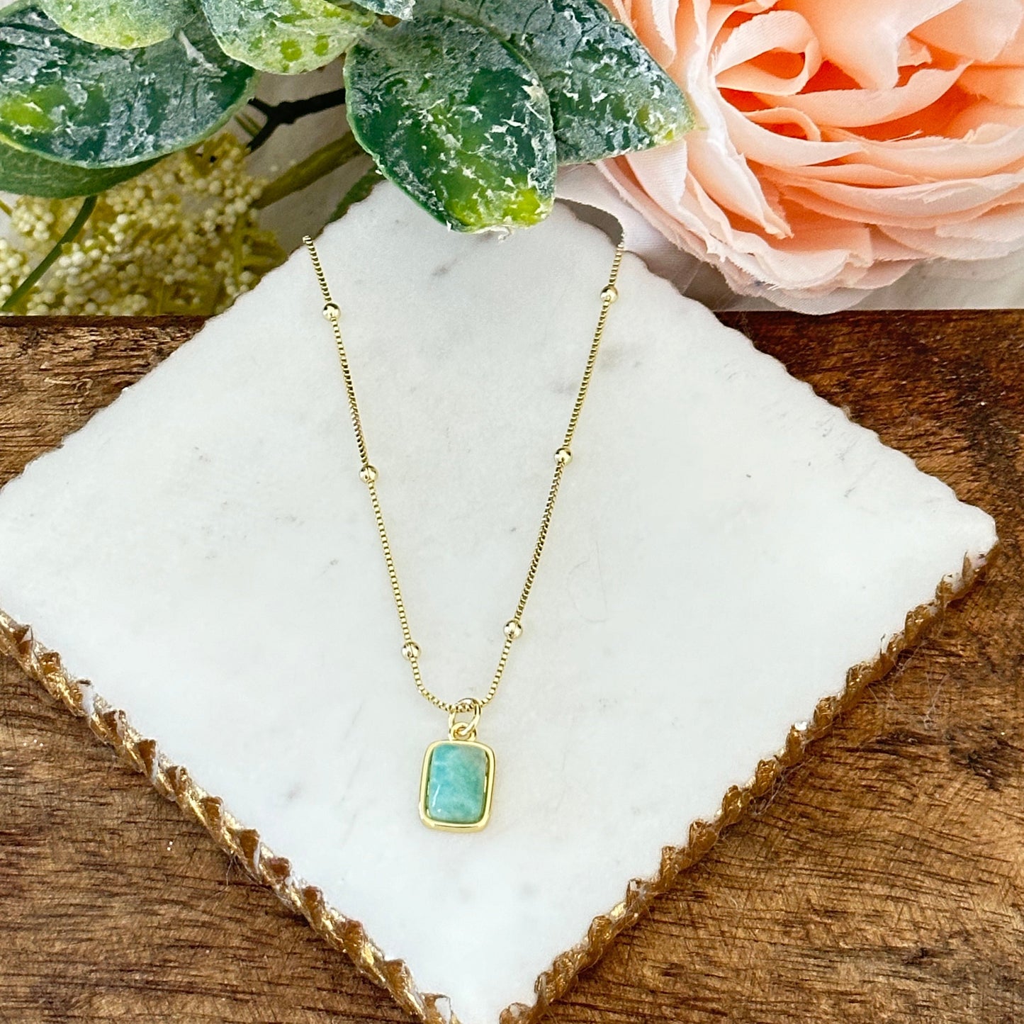 Briella Amazonite ædelstenshalskæde