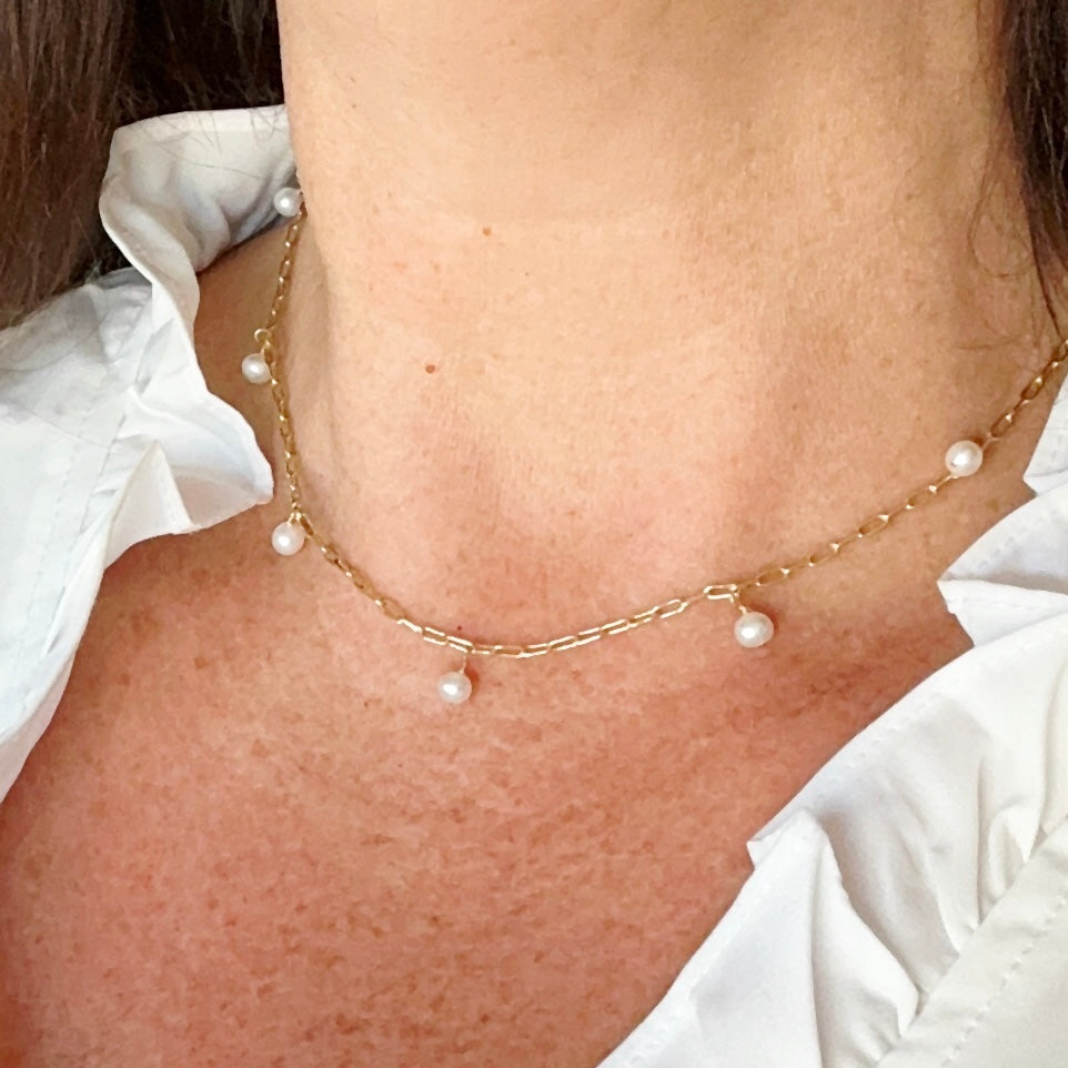 Gina Mini Pearl Choker halskæde