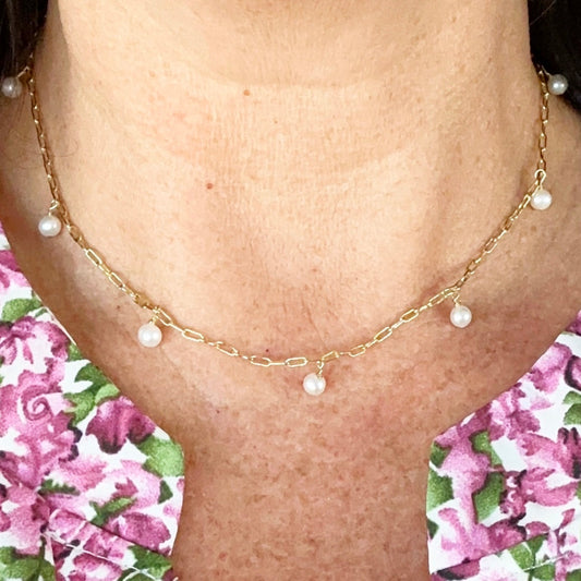 Gina Mini Pearl Choker halskæde