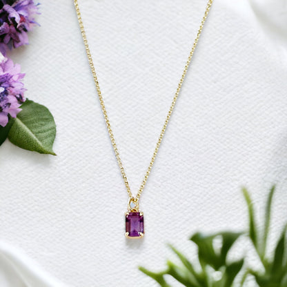 Violetta Amethyst Baguette halskæde
