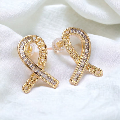 Cancer Awareness Ribbon-øreringe - guld eller sølv