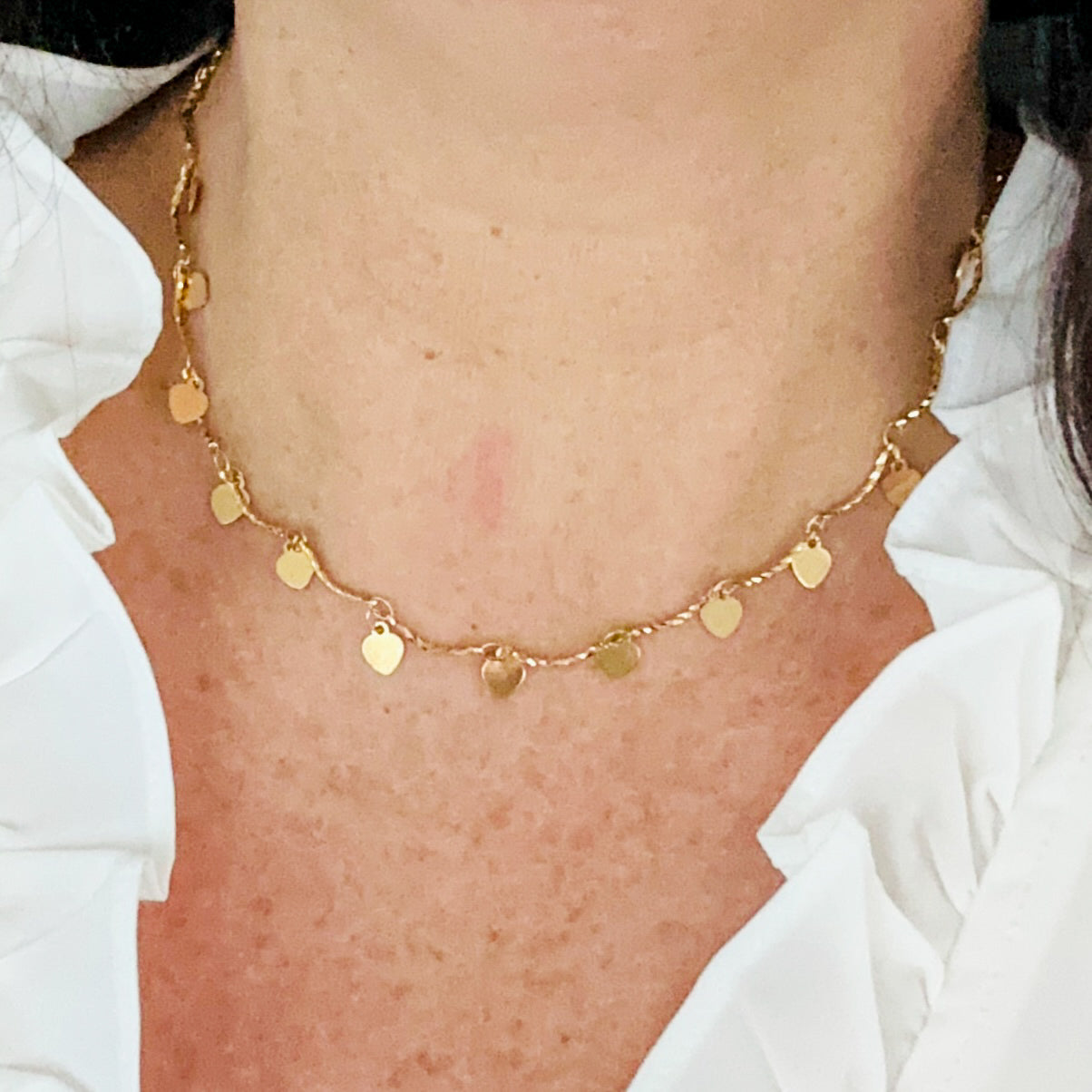 Melita Dangle Heart Choker halskæde