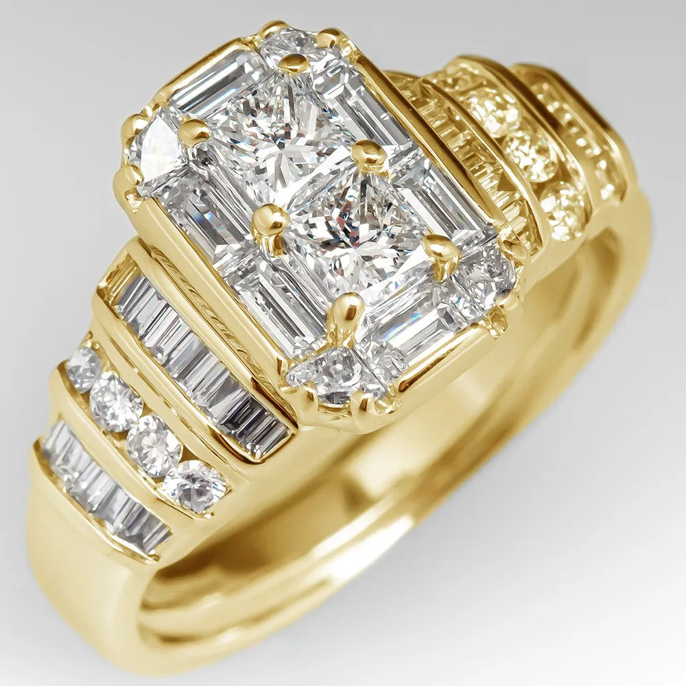 Vintage-ring i lyst guld