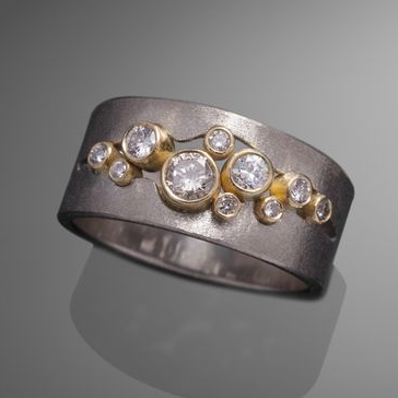 Vintage indlagt sølvbelagt zirkonia-ring