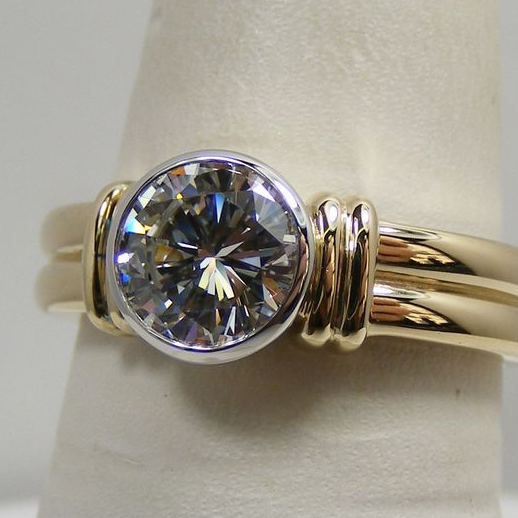 Vintage zirkonia lagdelt guldring