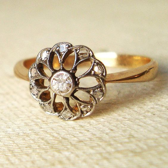 Vintage Daisy-ring i krystal