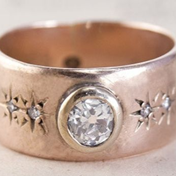 Vintage zirkonia rosaguldbelagt ring