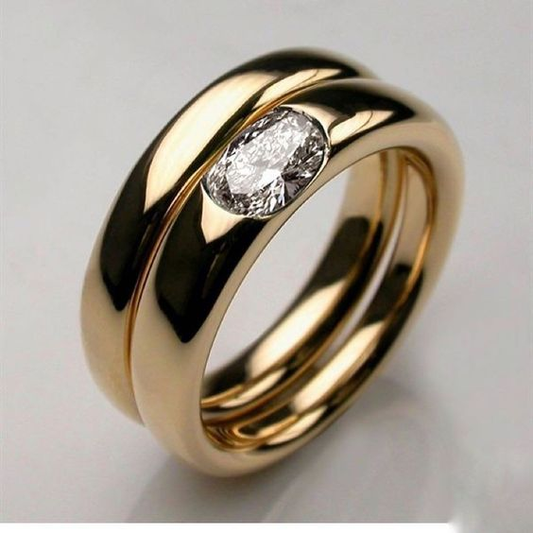 Vintage zirkonia guldbelagt ring