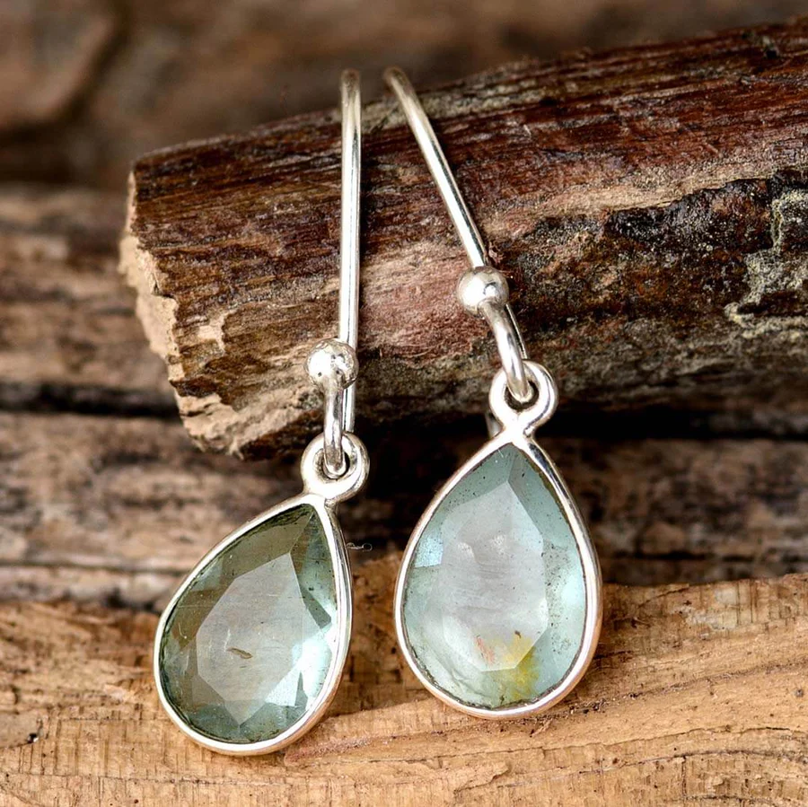 Vintage Crystal Drop sølvøreringe
