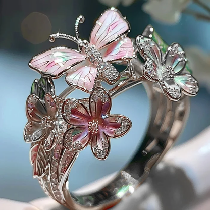 Vintage gylden Entrana blomsterring
