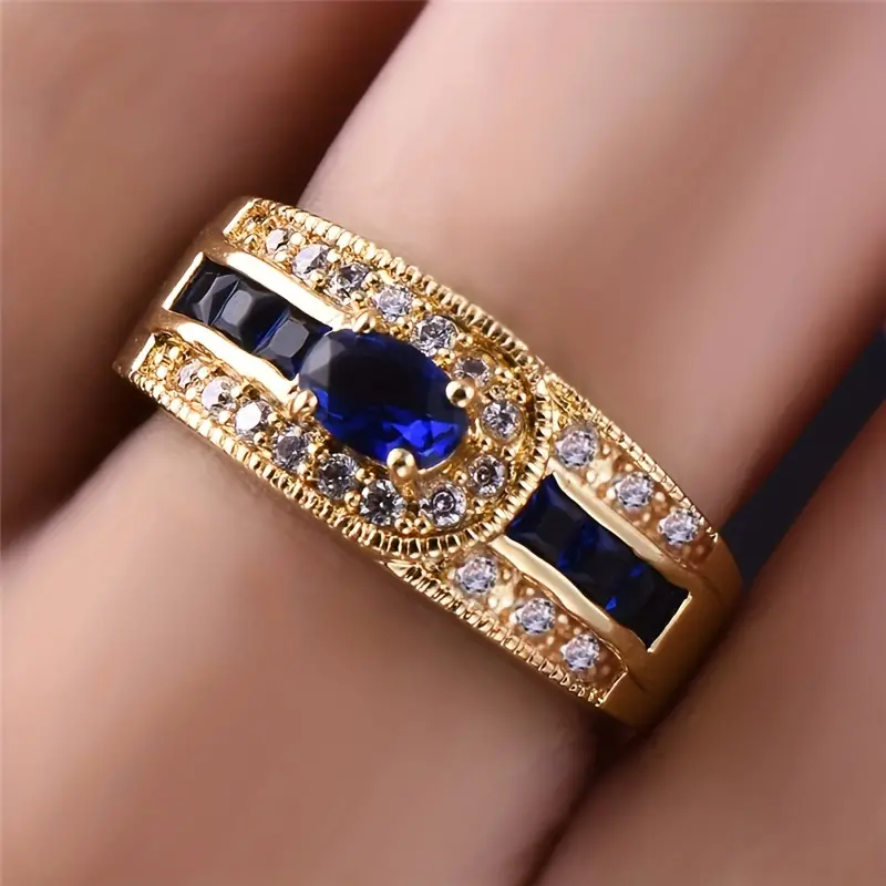 Vintage blå lys ring