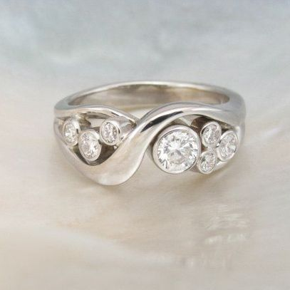 Vintage Spiral Zirconia sølvring