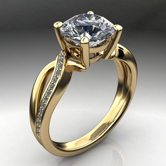Vintage zirkonia guld flettet ring