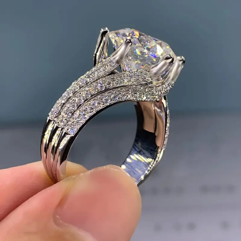 Vintage krystal sølvring