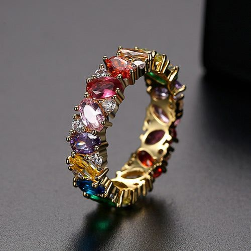 Vintage farverig zirkonia-ring