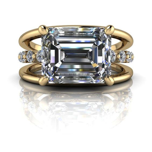 Vintage zirkonia guld lagdelt ring