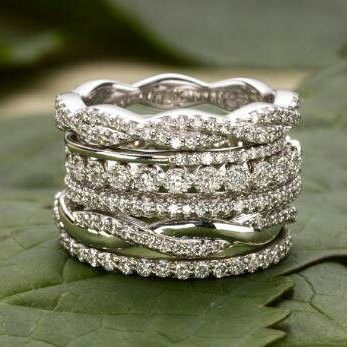Vintage lagdelt zirkonia-ring