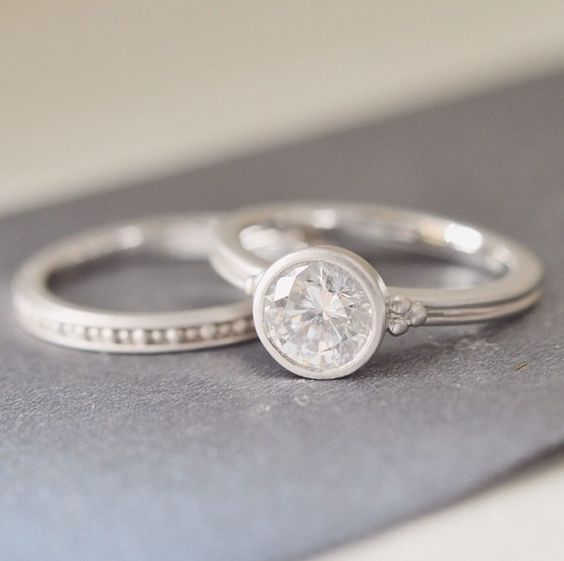 Vintage sølv zirkonia ring sæt