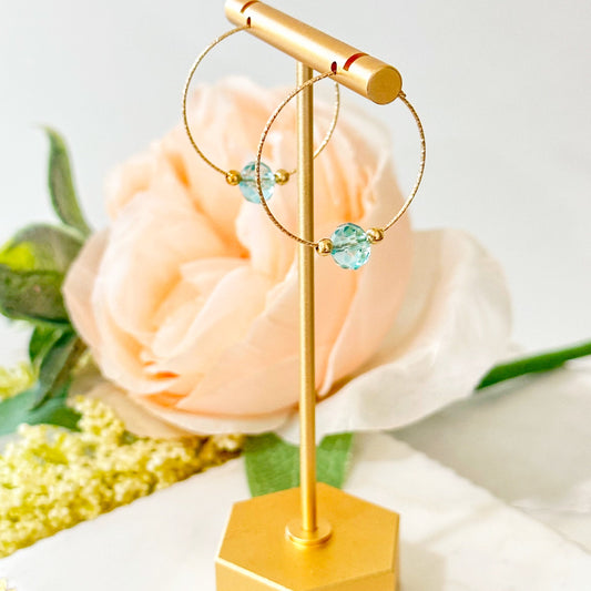 Gia Sparkle Hoops med perlepakke - guld eller sølv